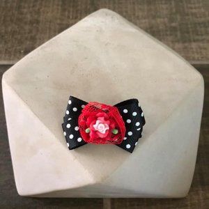 Rose, Polka Dot Dog Bow